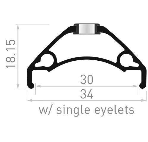 CONTEC Felge Xeta 27,5 Zoll schwarz außen 566 mm ERD (inkl. Speichenlöcher gemesse