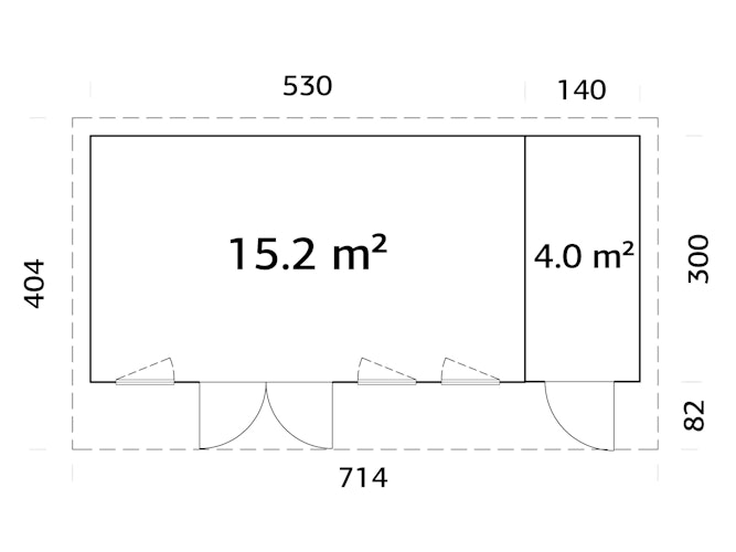 Palmako Gartenhaus Aurelia 19,2 m² - 44 mm