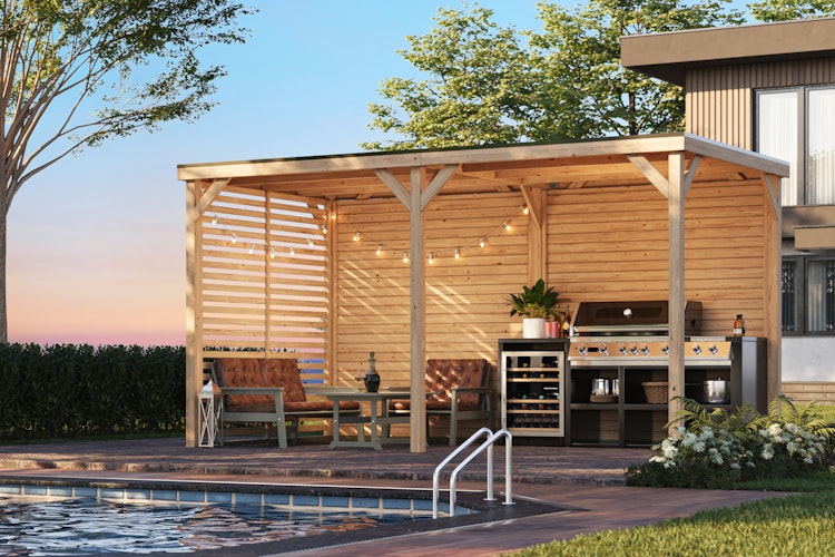 Karibu Pavillon Cubeco mit Flachdach