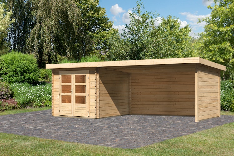 Karibu Woodfeeling Gartenhaus Bastrup 4 naturbelassen - 28 mm