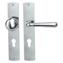 Vorschaubild Griffwerk FABIO -Chrom Langschild-Garnitur -sichtbar verschraubt -Knopf R21 -WR -TS 40-45mm