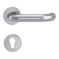 Griffwerk ALESSIA Klipptechnik FS Panik -Edelstahl matt  Rosettengarnitur geteilter Vierkant 9mm -Klippt. -PZ -TS 38-50mm