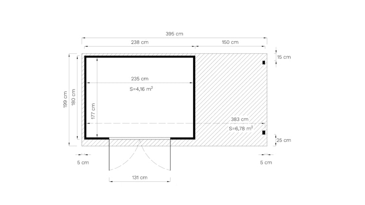 Bertilo Gerätehaus Amrum 2/3 Plus - 14 mm