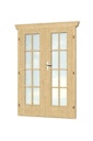 Vorschaubild Skan Holz Doppeltür vollverglast für 28 mm Blockbohlenhäuser Echtglas (B)
