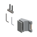Vorschaubild Griffwerk Band -stückweise verpackt -Edelstahl-Optik matt für Falztiefe 40mm, inkl. Rahmenteil Holz