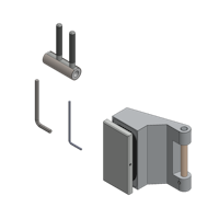 Griffwerk Band -stückweise verpackt -Edelstahl-Optik matt für Falztiefe 40mm, inkl. Rahmenteil Holz