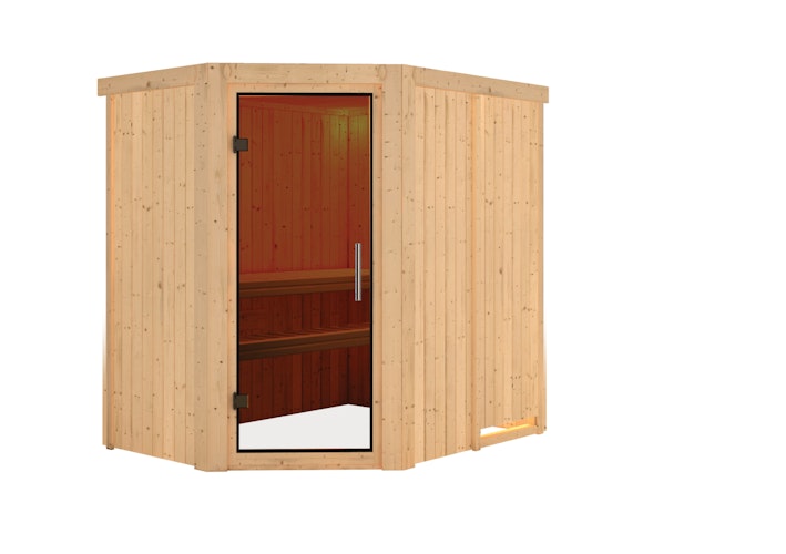 Karibu Sauna Saja - 68 mm Systemsauna - 230 Volt Plug & Play inkl. gratis Sauna-Zubehörset im Wert von 234,94 €