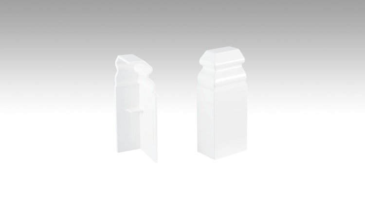 MeisterWerke Zubehör-Steckfußleiste Endkappen Hamburgerprofil-weiß 2001 - 10 PK / 11 PK / 12 PK / 13 PK