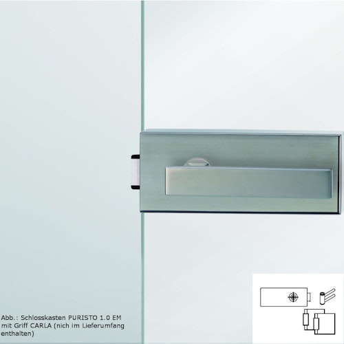 GRIFFWERK Ganzglastürbeschlagset PURISTO 1.0 ohne Griff-Edelstahl matt