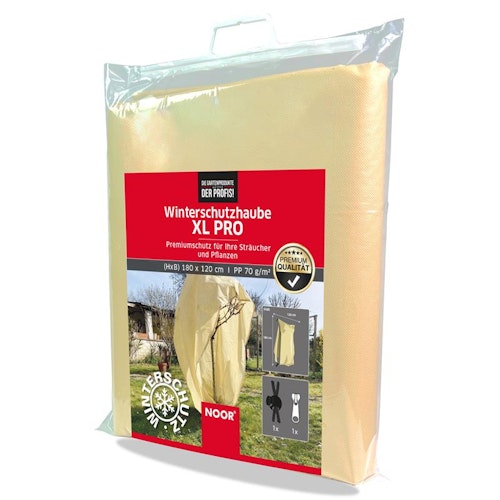 Noor Winterschutzhaube XL PRO 180 cm x 120 cm (H x B) mit Reisverschluss und Zugseil 70 g/m²