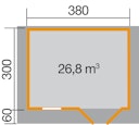 Vorschaubild Weka 45 mm Gartenhaus 136 mit Vordach (60 cm)