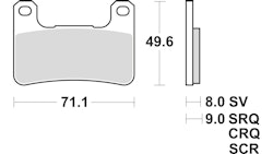 TRW Bremsbelag Typ TRQ Sintermetall Racing mit ECE-R90, Bremsbelag "MCB 752" Satz