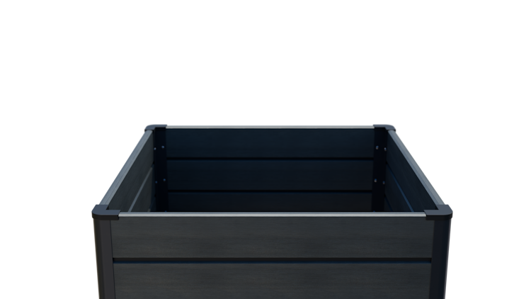 GroJa Solid Rhombus Stecksystem Hochbeet Cube 70 x 70 x 79 cm  Steingrau co-extrudiert