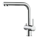 Vorschaubild Kurze Variante - 3 Wege Wasserhahn Küchenarmatur, Edelstahl Massiv mit 360° schwenkbarem L-Auslauf, Hochglanz Poliert