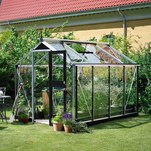 Juliana Gewächshaus Compact - 5 m² / 6,6 m² / 8,2 m² inkl. gratis Fundamentrahmen im Wert von bis zu 429€ (bei Sicherheitsglas+Farbe anthrazit)