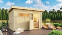 Vorschaubild Karibu Saunahaus Skrollan 3 mit Vorraum naturbelassen (Rechteckfenster) inkl. gratis Sauna-Zubehörset im Wert von 234,94 €