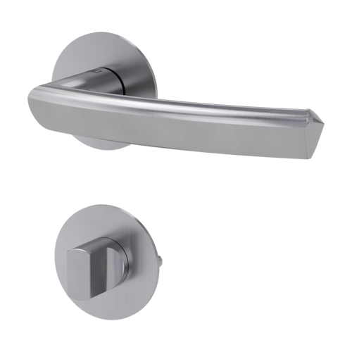 Griffwerk Jette JETTE CRYSTAL PIATTA S -Edelstahl matt Rosettengarnitur rund -Flachrosette -WC TS 37-45mm