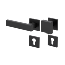 Vorschaubild Griffwerk Wechselgarnitur VAYA 200 CUBICO fast2fix Fast2Fix Rosetten eckig Knopf SQUARE Graphitschwarz L