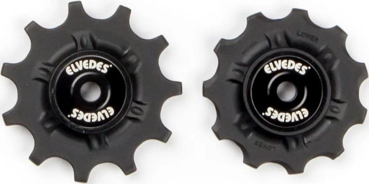 Elvedes Schaltrollen-Set 2x11 Zähne schwarz/gold