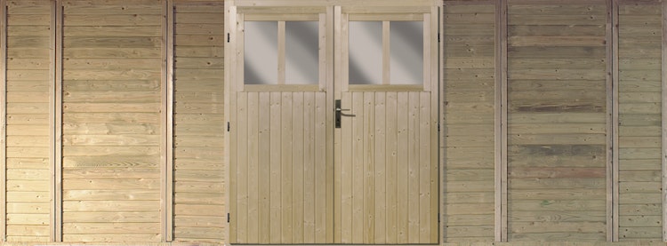 Karibu Frontelement mit Tür für Doppelcarport