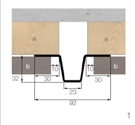 OSMO Fassade Lisene 1  - 32 x 30 x 23 x 3000 mm