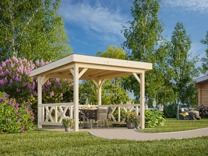 Palmako Carport/Pavillon Connect Lenna 8,3 m² Set 301 mit Geländer