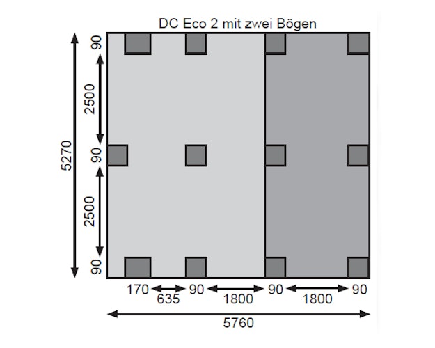 Karibu Carport Doppelcarport Eco 1/2 - kesseldruckimprägniert