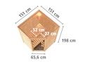 Vorschaubild Karibu Sauna Larin mit Eckeinstieg 68 mm inkl. gratis Sauna-Zubehörset im Wert von 234,94 €