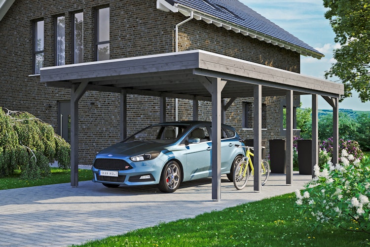 Skan Holz Friesland - Flachdach Einzelcarport Profil - Breite 397 cm Nadelholz