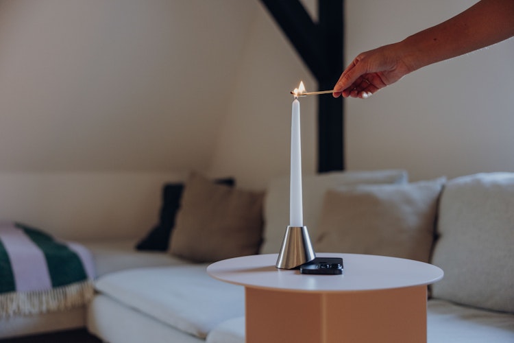 höfats Kerzenhalter Digi Detox silber