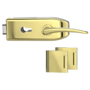 Vorschaubild Griffwerk CREATIVO 1.0 -Messing Optik Ganzglastürbeschlagset -3-teiliger Bandsatz -mit Griff MARISA ME-O -PZ