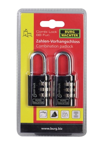 Burg Wächter Vorhang-Zahlenschloss DUO 88 30 Black SB