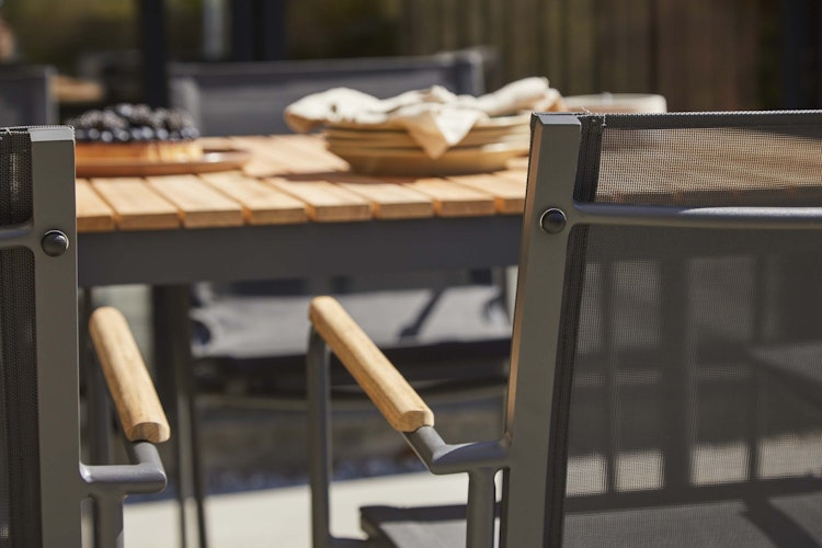 Cinas Gartentisch MOOD, Aluminium Anthrazit / Teak