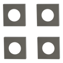 Vorschaubild Griffwerk Außen-Rosettensatz -Kaschmirgrau QUADRAT -PZ -4 Stück -Höhe: 10,5mm