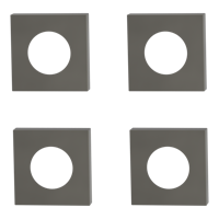Griffwerk Außen-Rosettensatz -Kaschmirgrau QUADRAT -BB/WC -4 Stück -Höhe: 10,5mm