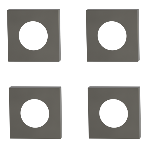 Griffwerk Außen-Rosettensatz -Kaschmirgrau QUADRAT -PZ -4 Stück -Höhe: 10,5mm