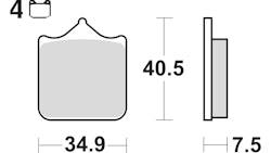 TRW Bremsbelag Typ TRQ Sintermetall Racing mit ECE-R90, Bremsbelag "MCB 721" Satz