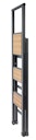 Vorschaubild Wenko Alu-Design Klapptrittleiter 3-stufig, schwarz mit Bambus