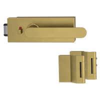 Griffwerk Glastürbeschlag PURISTO S mit Griff AVUS smart2lock Flüster 3-tlg. Bänder VAYA 291 AVUS Gold matt