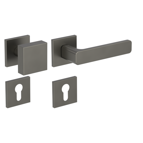 Griffwerk Wechselgarnitur VAYA 265 MINIMAL MODERN fast2fix Fast2Fix  Rosetten eckig Knopf SQUARE Kaschmirgrau R