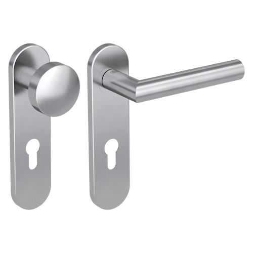 Griffwerk Wechselgarnitur LUCIA PROFESSIONAL GK4 - Kurzschild  rund - Edelstahl matt