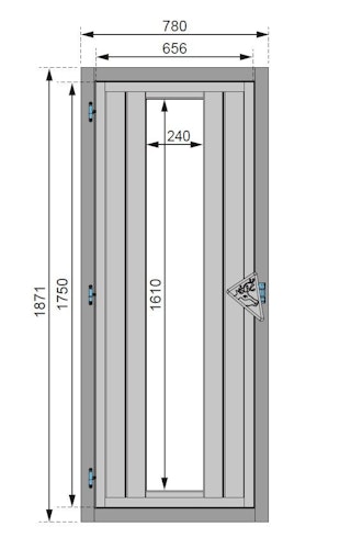 Karibu Türelement gedämmt für 38/40 mm Kabinen