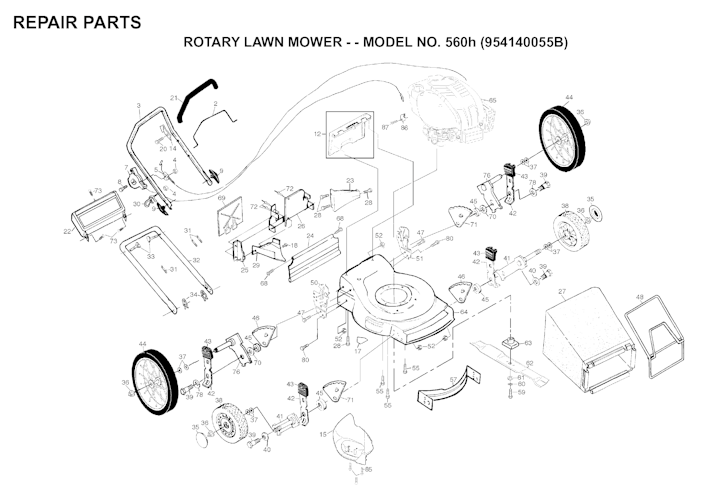 Husqvarna Rasenmäher gelegentliche Nutzung 560 H, 954140055B, 1998-02