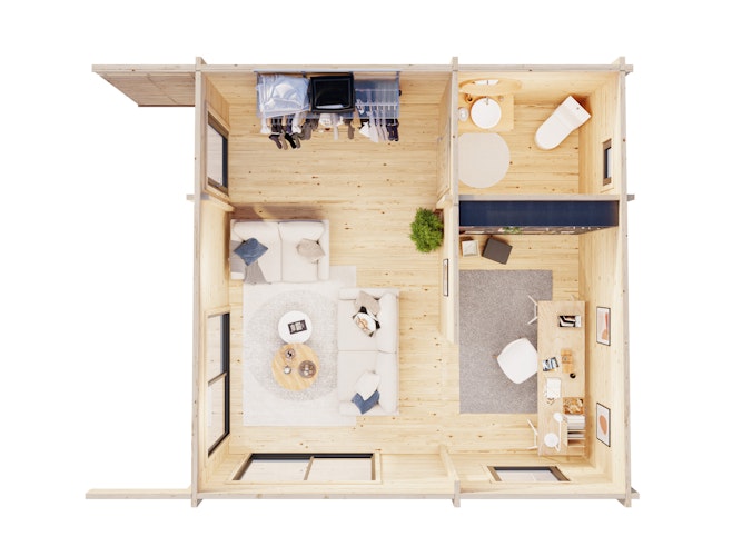 Palmako Ferienhaus Cecilia 27,2 m² Slide Plus - 70 mm