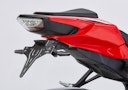 Vorschaubild PROTECH V-SHAPE Kennzeichenhalter SET mit Reflektor und Beleuchtung Alu & Stahl Schwarz für HONDA CBR1000RR