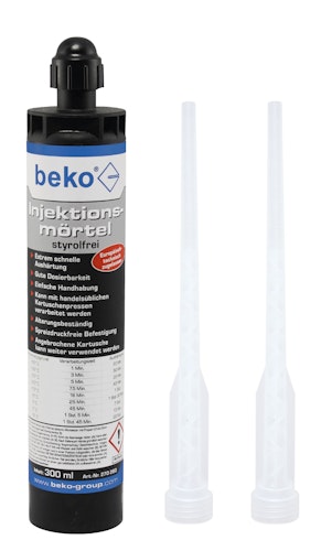 beko Injektionsmörtel-Set: Injektionsmörtel 300 ml + 2 Zwangsmischer