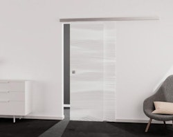 Griffwerk Glasschiebetür (ESG) VISION 560 ESG PURE WHITE matt 935x2058x8mm