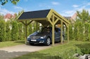 Vorschaubild Skan Holz Harz - Pultdach Einzelcarport aus Nadelholz Breite 321 cm