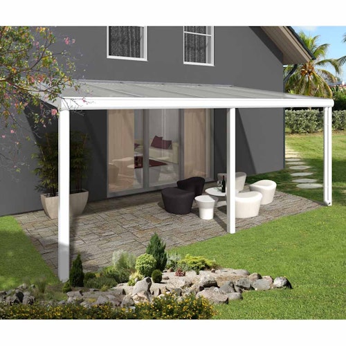 Skan Holz Aluminium Terrassenüberdachung Garda Breite 541 cm