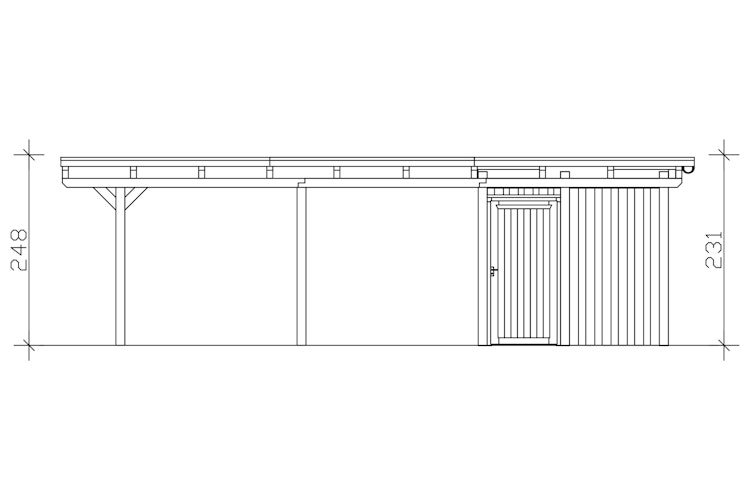 Skan Holz Emsland - Flachdach Doppelcarport aus Leimholz Breite 609 cm